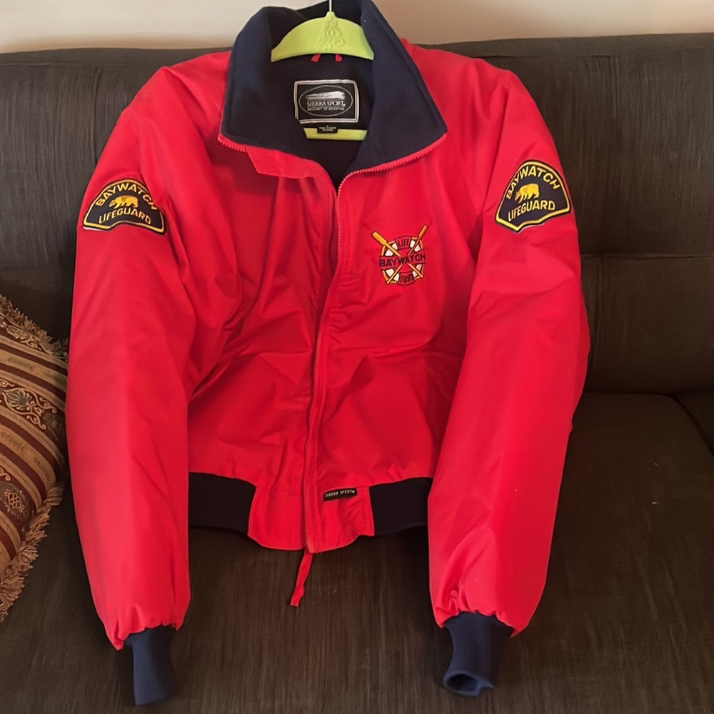 BAYWATCH Authentic Red Lifeguard Jacket! From the set of the original show. Sz L